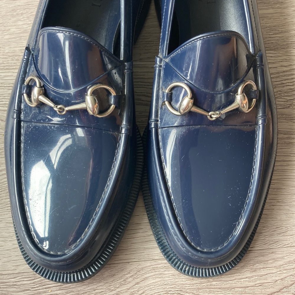 Navy Gucci Loafers